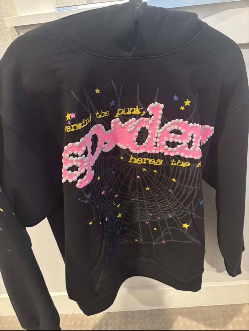 Sp5der P*nk V2 Hoodie Black